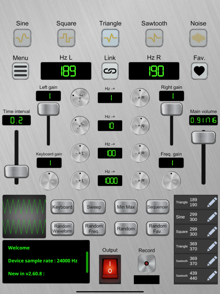 Audio Frequency Signal Generator Oniric