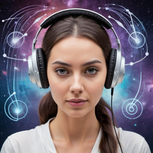 Woman wearing headphones